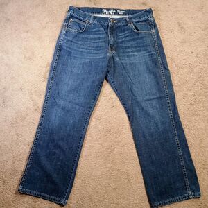 Wrangler Relaxed Fit Boot Cut Jeans Mens 38x30 Fits(36X29)Actual Dark Wash Denim